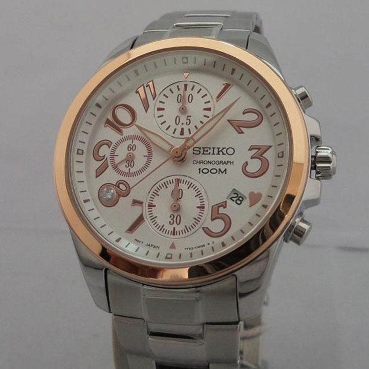 Seiko Ladies SNDX18P1 Chronograph Rose Gold Tone | Jam Wanita SNDX18