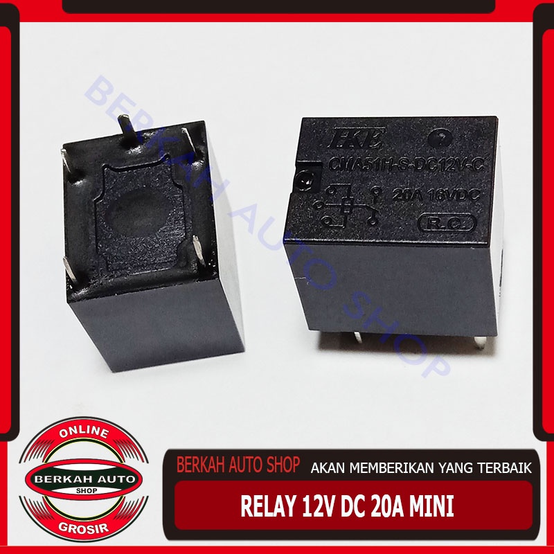 Relay 12V 5 Pin 20A Mini - relay 12volt 5pin 20amper kualitas bagus