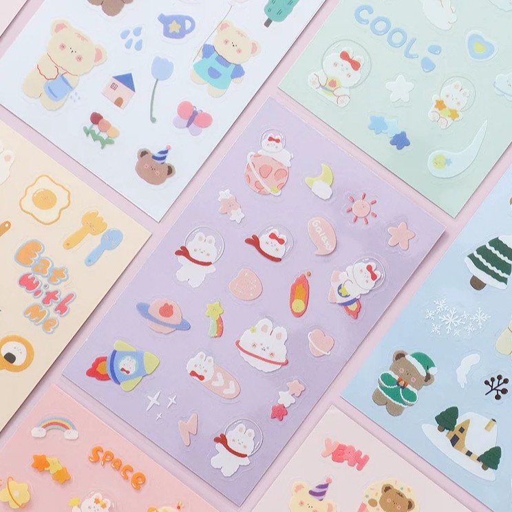

HARU Stiker Kartun Fluffy Bear Beruang Imut Untuk Dekorasi Scrapbook Jurnal Binder