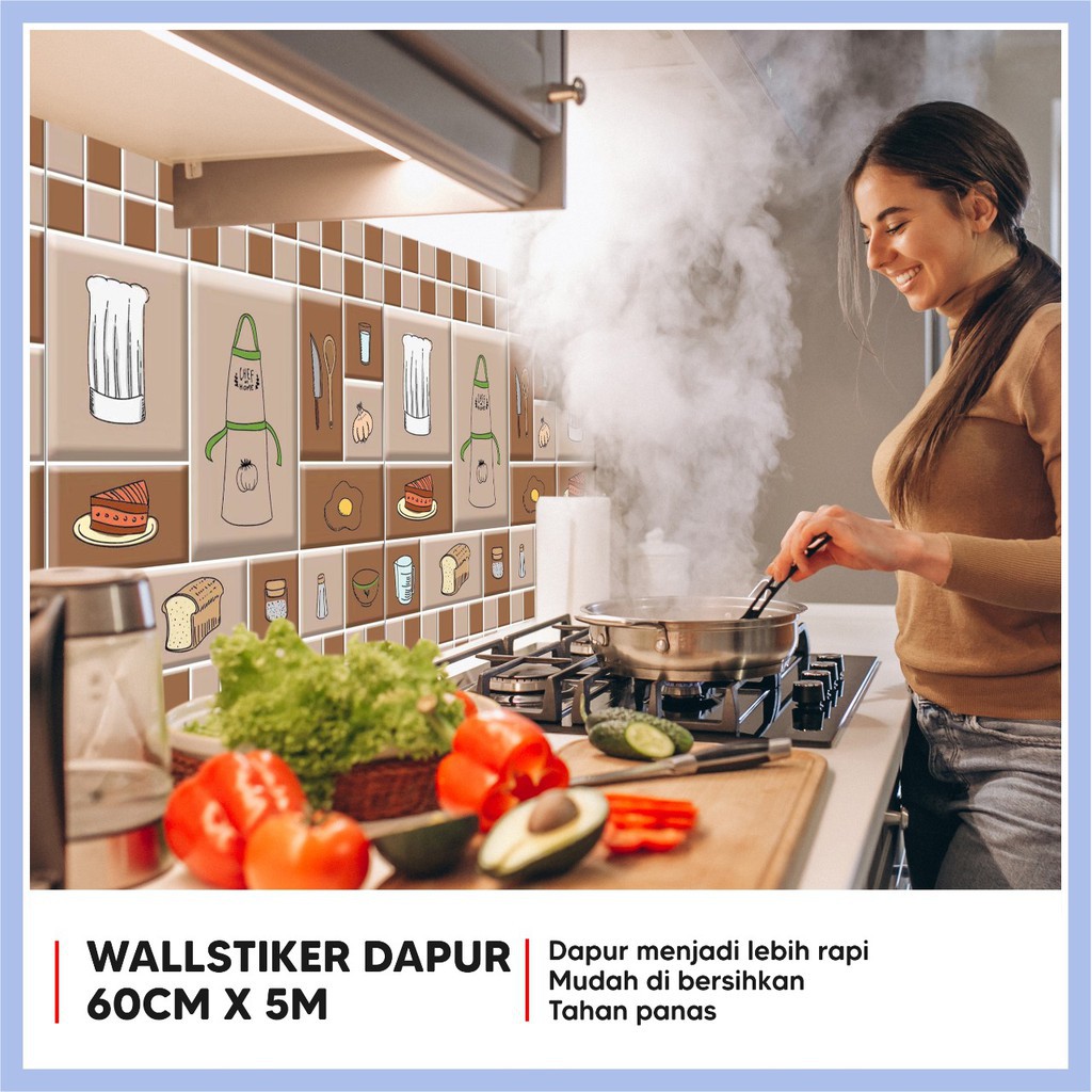 WALLPAPER WALLSTIKER STIKER MARMER KITCHEN DAPUR MURAH ANTI MINYAK ANTI AIR / MINYAK 60 CM X 5M U69