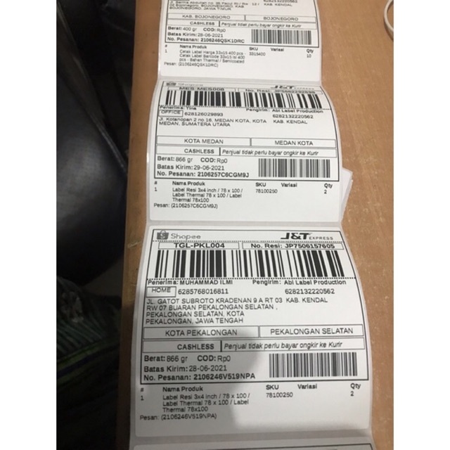 Label Resi 100 x 100 / Label Thermal 100x100 / Label Thermal 4x4 in / Label Resi 4 x 4