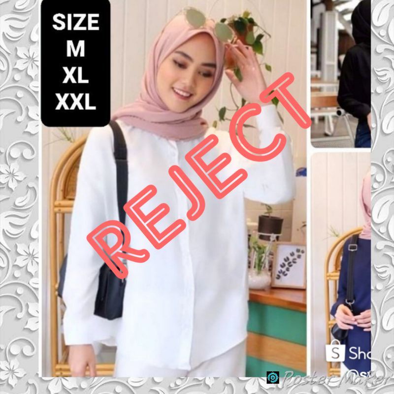 Baju Reject Pabrik Kemeja Wanita Oversize Polos Casual Lengan Panjang Premium