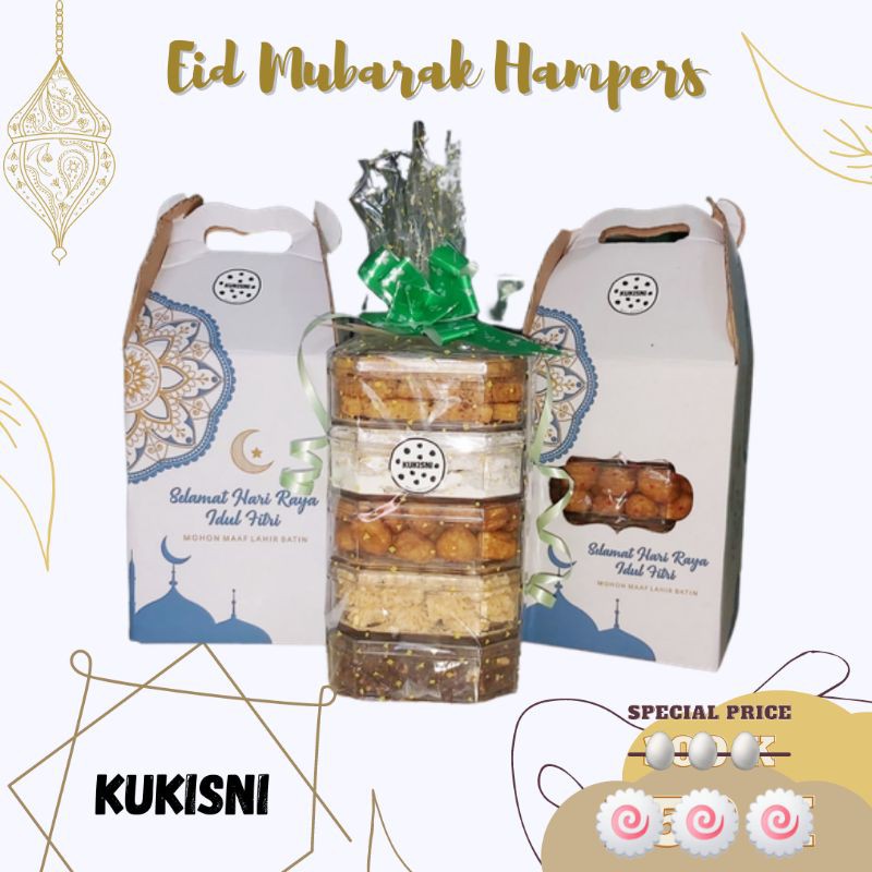 

hampers kue kering isi 5 pcs kastengel putri salju choco sagu palm mete