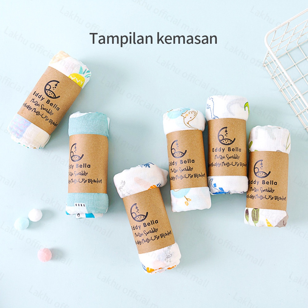 Lakhu 110*110cm selimut bayi anak sprei bedong bayi muslin swaddle /selimut bayi muslin