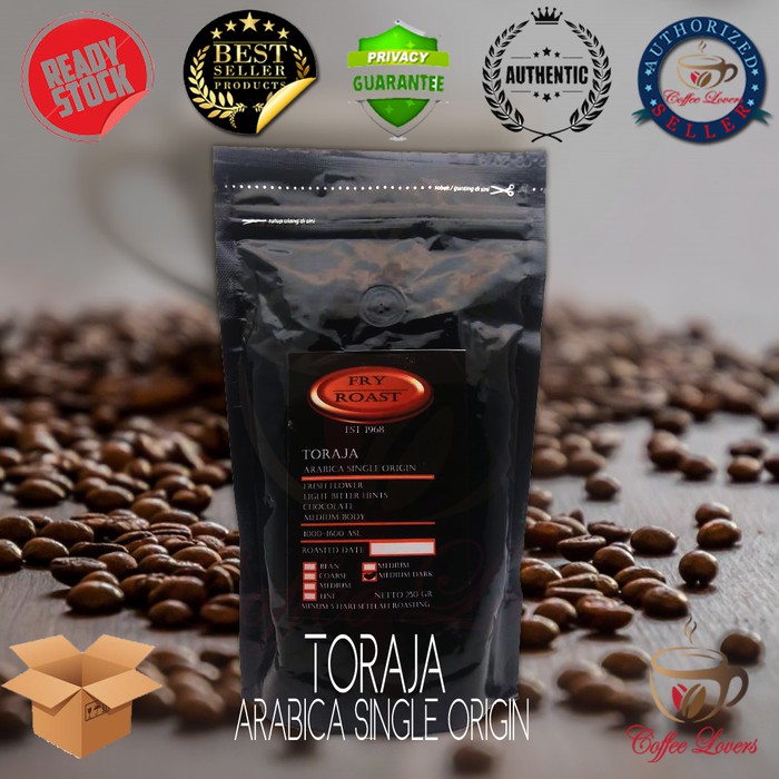 

FRY AND ROAST KOPI ARABIKA TORAJA 250 GRAM (BIJI/BUBUK)