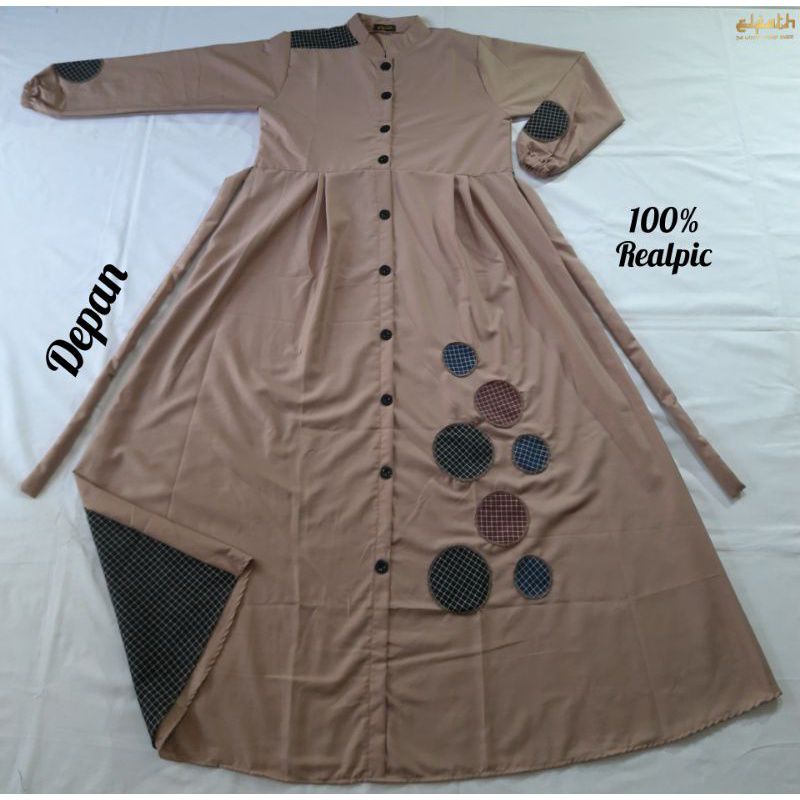 Gamis Toyobo kombinasi kotak oxford