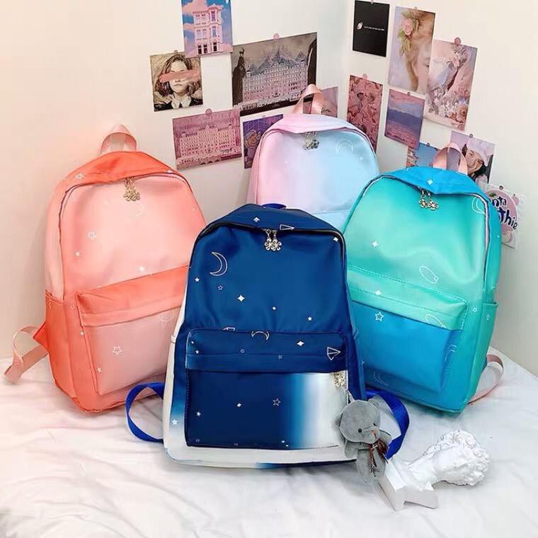 MK9SF Waterproof Tas Ombre pastel anti air  cocok untuk sekolah anak musim hujan RANSEL backpack pun