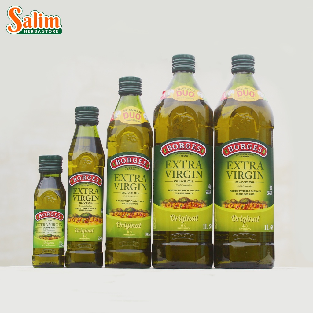 Minyak Zaitun BORGES Extra Virgin Olive Oil Halal 125 250 500 ml 1 Liter ORIGINAL BPOM