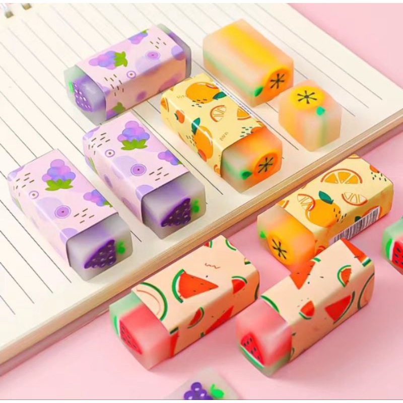

Penghapus pensil / Stip pensil motif buah dan dino