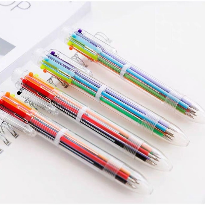 Pulpen 6 in 1 Multi Warna Warni Pena Bolpoin - Multi-Color / Pulpen Warna Warni / Pulpen Warna / Bolpoin Warna / Pena Warna Warni