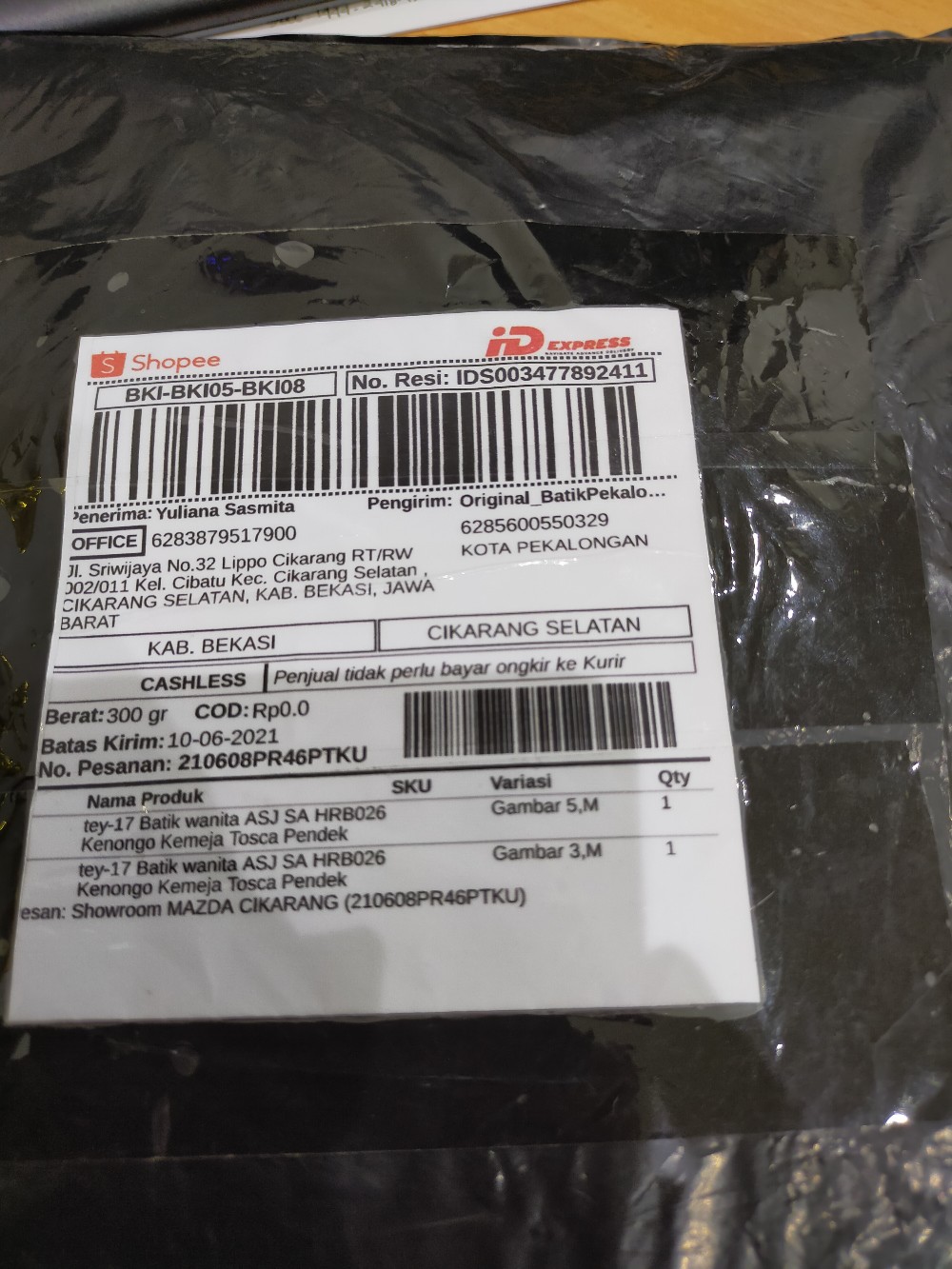 Tey-17 Batik Wanita Asj Sa Hrb026 Kenongo Kemeja Tosca Pendek