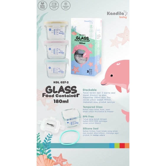 BEBE WAWA Glass Food Container 3Set Freezer Microwafe Safe Tempat Kaldu