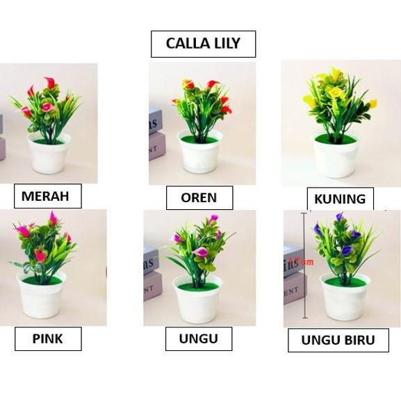 Tanaman Hias Ornamen Bunga Hias Plastik dan Pot Bunga Artificial Flower