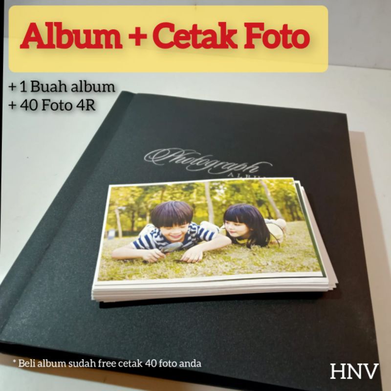 [ PAKET MURAH ] ALBUM FOTO + CETAK 4R 40 Foto FREE