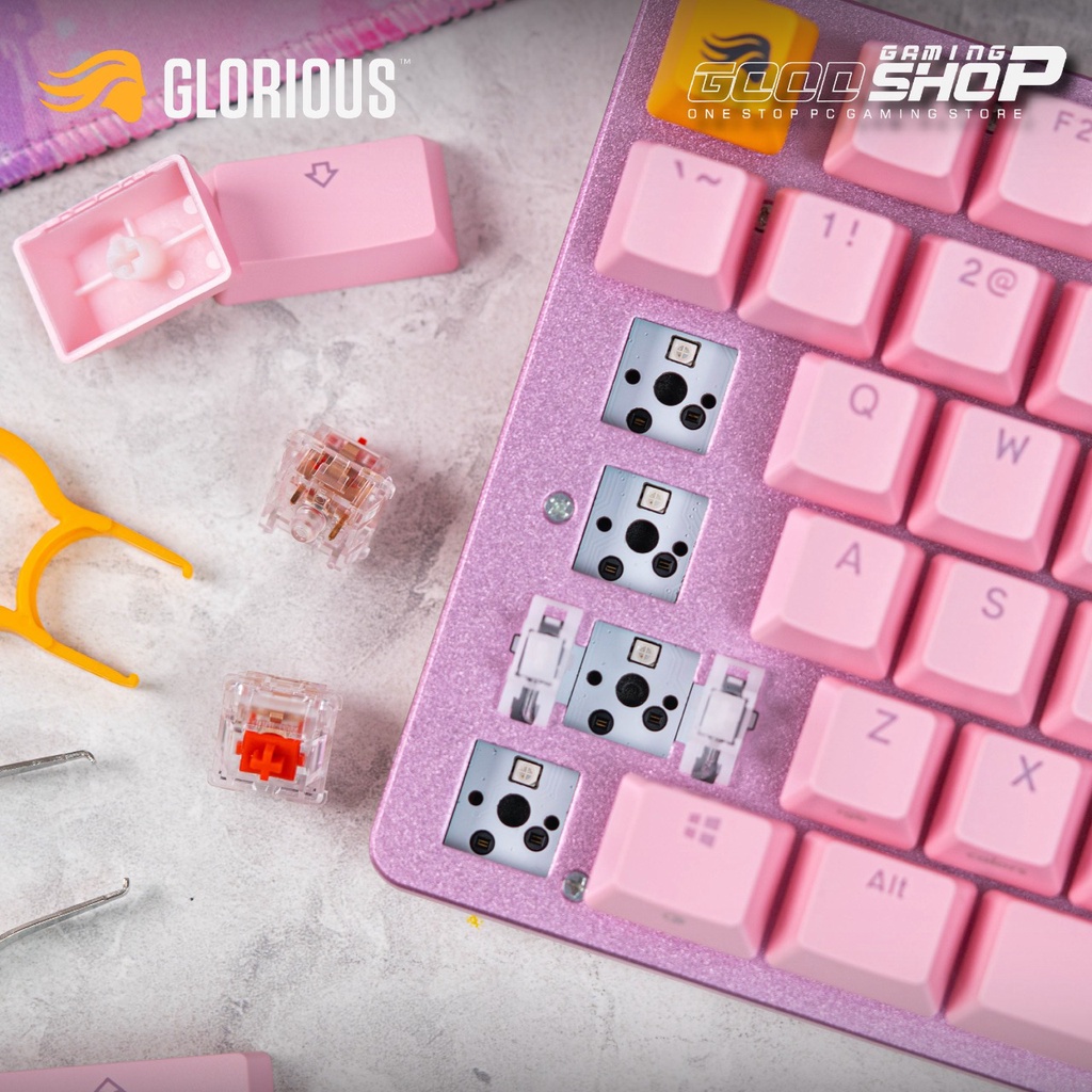 Glorious GMMK 2 96% Pre-Built PINK RGB Mechanical - Gaming Keyboard