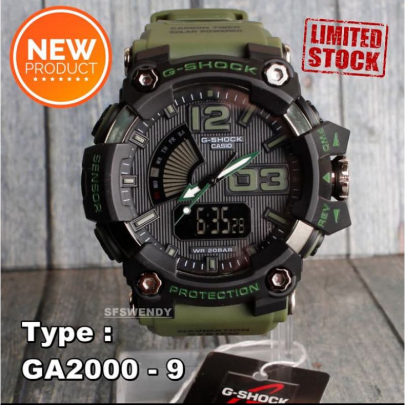 G SHOCK GA-2000 hijau gren army jam tangan pria