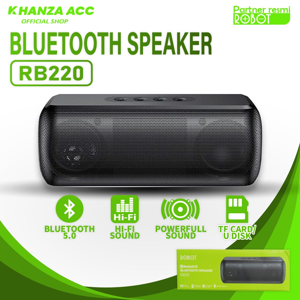 KHANZAACC ROBOT RB220 Speaker Bluetooth 5.0 Powerfull Hi-Fi Sound Quality Portable