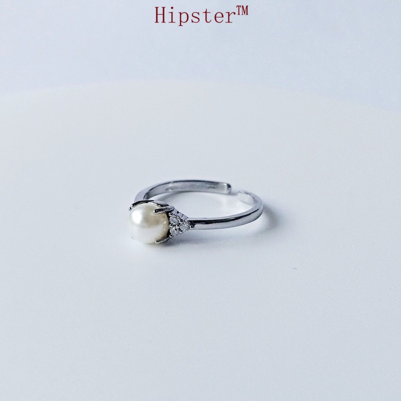 Korean Style Fashion Special-Interest Retro Affordable Luxury Rhinestone Pearl Ring