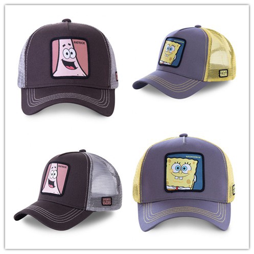 Topi Baseball Adjustable Bahan Mesh Motif Spongebob Patrick Untuk Pria Dan Wanita