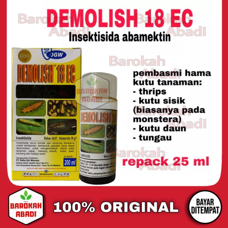 DEMOLISH 18EC repack 25 ml insektisida abamektin pembasmi hama pada tanaman