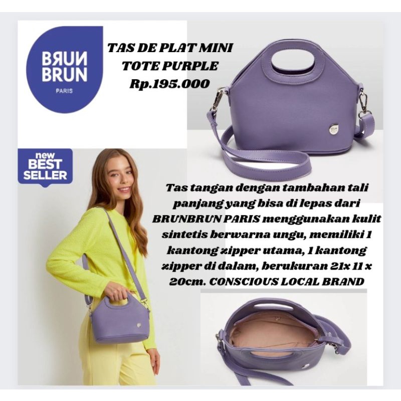 DE PLAT MINI TOTE PURPLE TAS SELEMPANG WANITA BRUN BRUN TAS JINJING WANITA TERBARU BRUN PARIS TAS IM