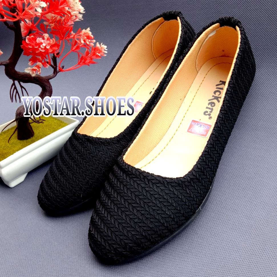 [PROMO ENE90] COD Sepatu Flatshoes Kikers Wanita Sandal flat Wanita Kickers ( Rajut ) Sepatu wanita 