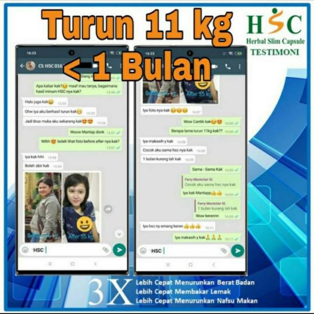 HSC Pelangsing Asli Obat HSC Herbal Slim Capsule Original BPOM RI