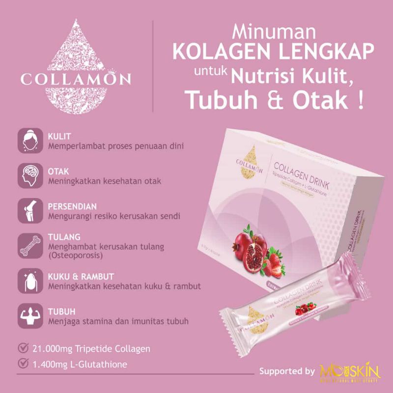 

Minuman Serbuk Kolagen Collamon Moraskin / Collamon Drink / Minuman Kolagen Moraskin / Kolagen Salmon