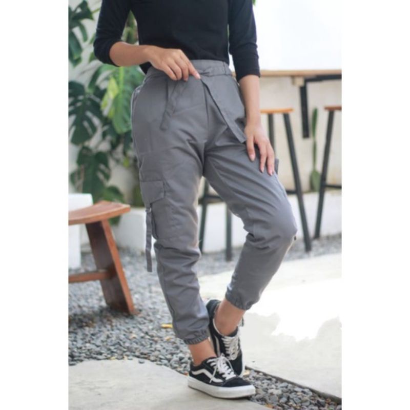 Celana Panjang Wanita Cargo Jogger