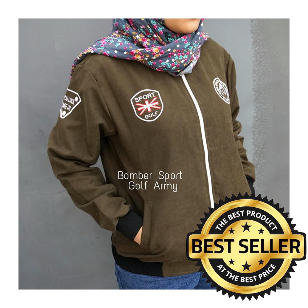 JAKET BOMBER ARMY - HIJAU, M