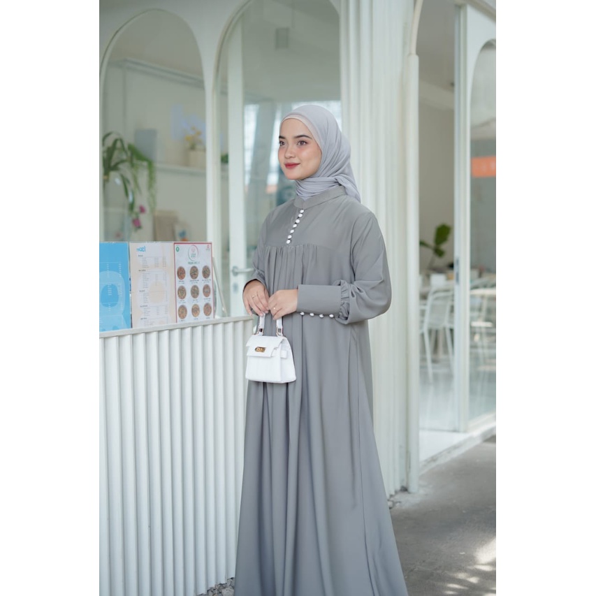 GAMIS YORIS RAISAH DRESS BY ANNASIHAH ld.105 pb.142/COD/Abaya kancing/Bumil Friendly