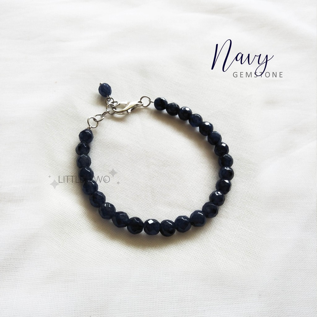 LITTLE TWO Gelang Batu - Navy size 6mm