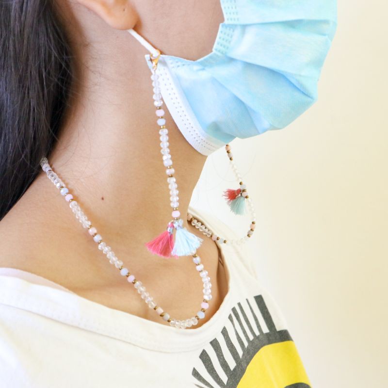 white clear pastel (strap masker/ strap kacamata/ tali masker)