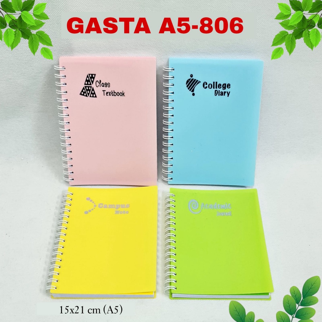 

GG Buku Tulis Spiral Gasta Biasa Cover Plastik A5-80 / Notebook / Buku Catatan