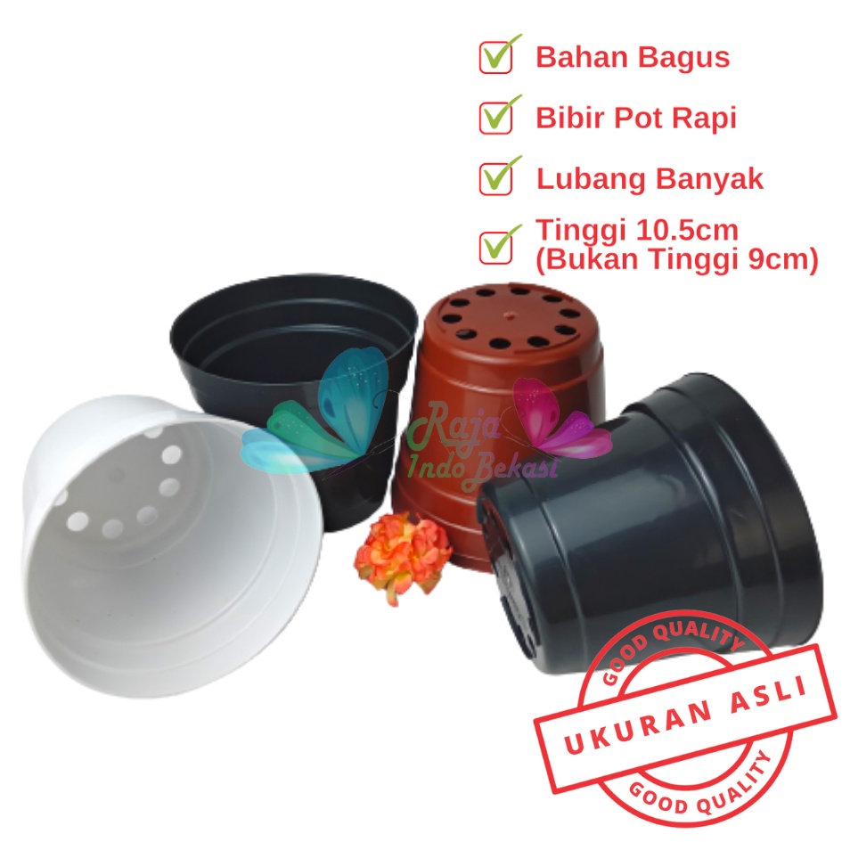 Rajaindobekasi Pot 12 Cm Putih Hitam Merah Bata Merah Coklat Terracota Terracotta - Pot 12 Hitam Kecil Mini Minimalis Plastik Kaktus Sukulen Mini Murah Pot Bibit Pembibitan