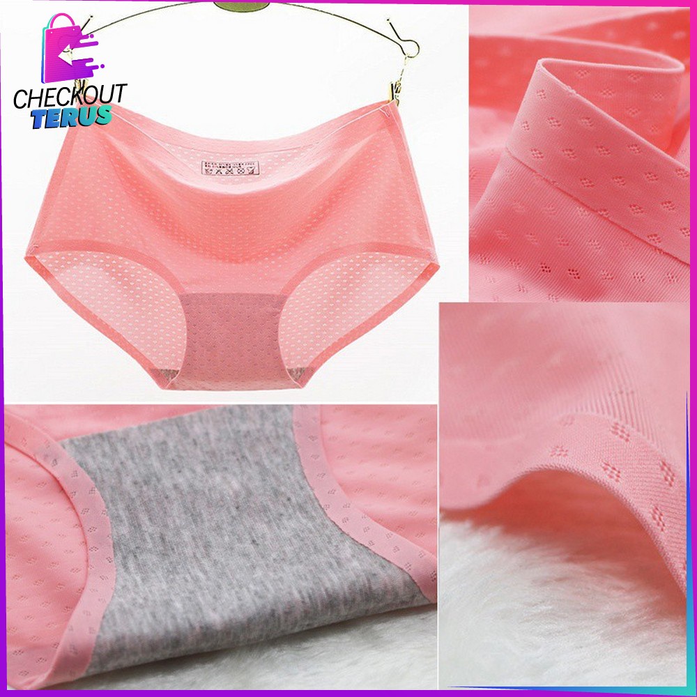 CT P38 CD Seamless Wanita Polos Celana Dalam Seamless CD Cewek Tanpa Jahitan Ice Silk Panties Underwear Celana Dalam Polos Wanita