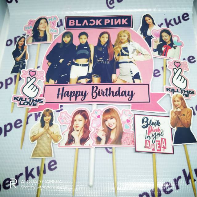 Topper Cake Black Pink