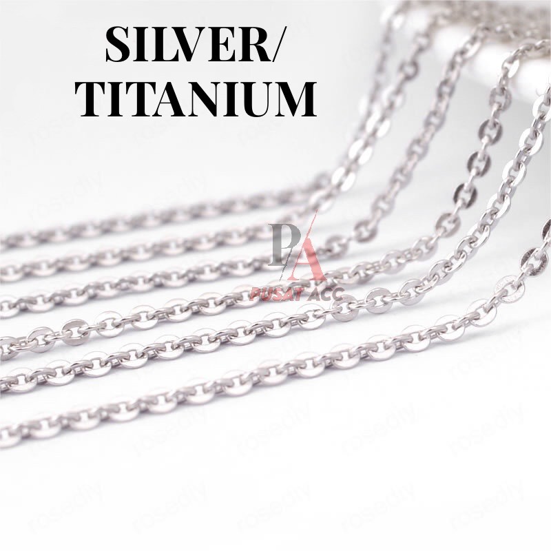 Kalung Rantai Titanium Stainless 316L Pria Wanita Anti Karat Rantai MCI NURI