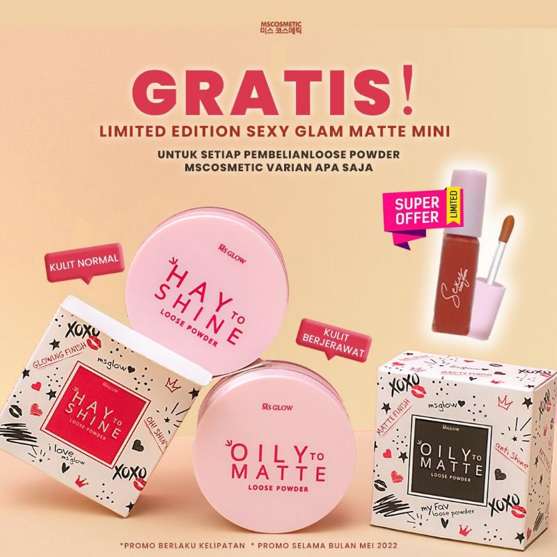 loose powder /bedak tabur free sexy glam matte mini-1