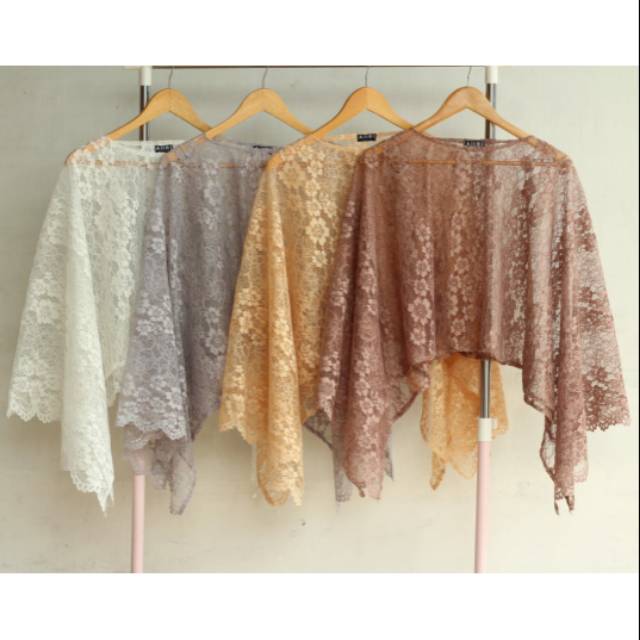 Cape Brukat/Cape Bunga /Brukat Wisuda/Brokat Pesta/Kebaya Lamaran/Kebaya Kondangan/Kebaya Modern