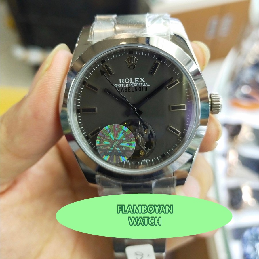 Flash Sale Jam Tangan Pria Recomended Rolex Oyster Labelnoir Grey Dial Swiss Clone Jam Tangan Pria B