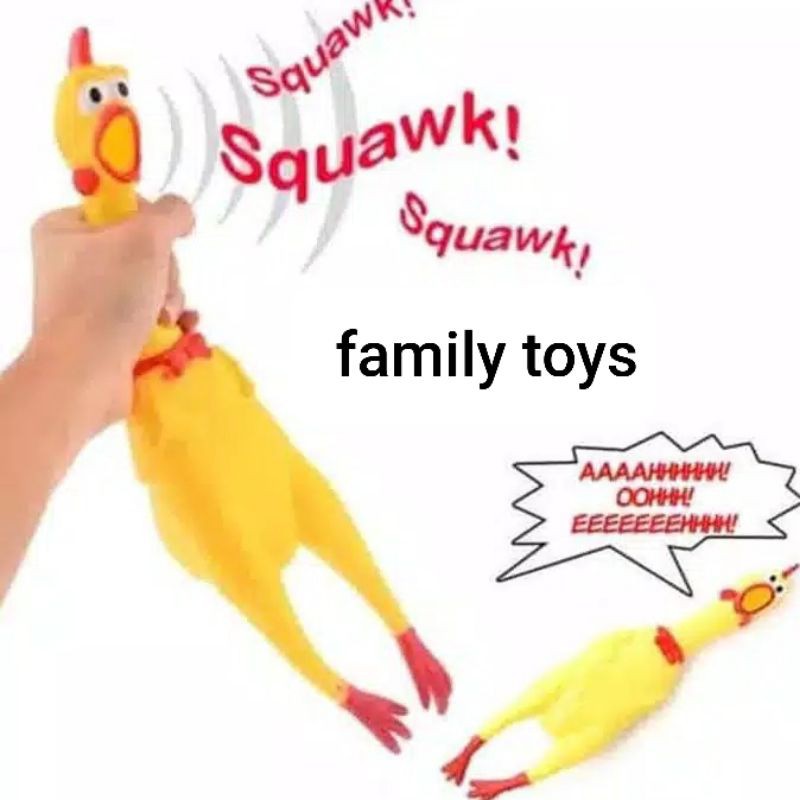 family games Ayam teriak pencet bunyi karet shrilling screaming chicken toys untuk kucing / anjing