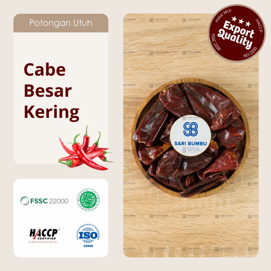 

Cabe Besar Kering / Red Chili Dry 250gr Export Quality