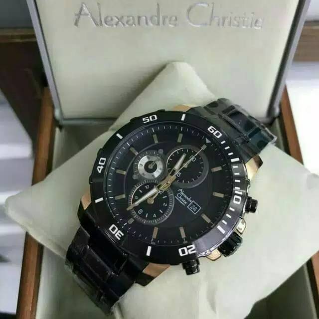 JAM TANGAN ALEXANDER CHRISTYE AC 6473 BLACK GOLD