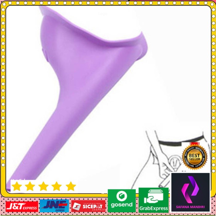 Alat Kencing Pipis Urinator Silikon Portable Wanita XBQ Purple