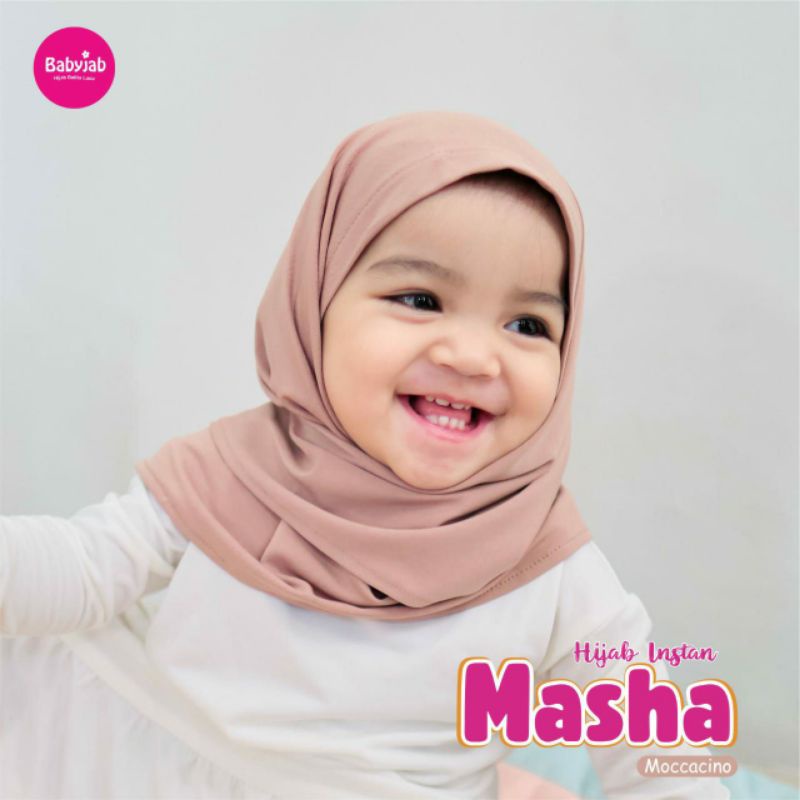 HIJAB INSTAN MASHA BY BABYJAB,hijabbayi,hijablucu,hijab cantik, babyjab lucu-Moccacino