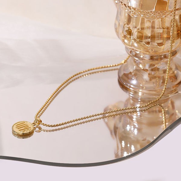 kalung simpel bulat love simple retro necklace jka239(3e2)