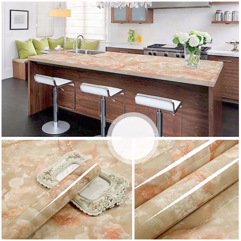 GEMILANG- WALLPAPER MARMER GLOSSY KERAMIK UKURAN 60 CM X 3METER - 013 WATERPROOF TINGGAL TEMPEL