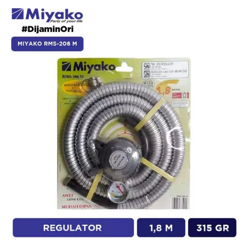 Regulator kompor gas paket selang miyako RMS 206 Meter