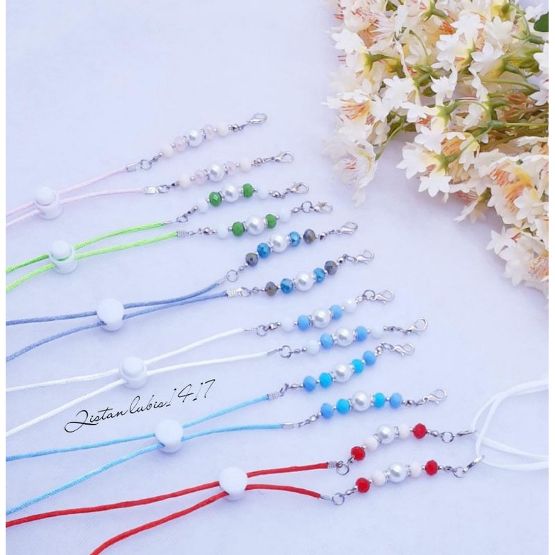 Strap mask kristal dove beli 10 free 2